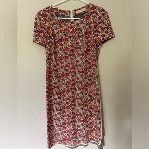 Rebecca Taylor Silk Red and White Floral Dress